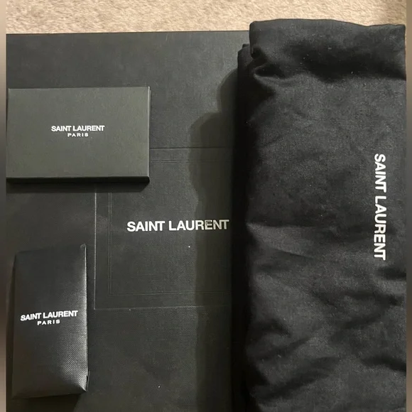 $1150 Sz 36-6 YSL Yves Saint Laurent black Patent Leather Platform Tribute Heel - Picture 2 of 10